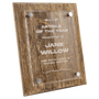 A 8" x 10" Barnwood Floating Acrylic Plaque