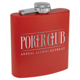 Red with Silver Engraving 3 Oz Powder Coated Flask - Laser Engraved Drinkware