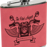 Pink with Black Engraving 6 Oz Flask - Laser Engraved Drinkware