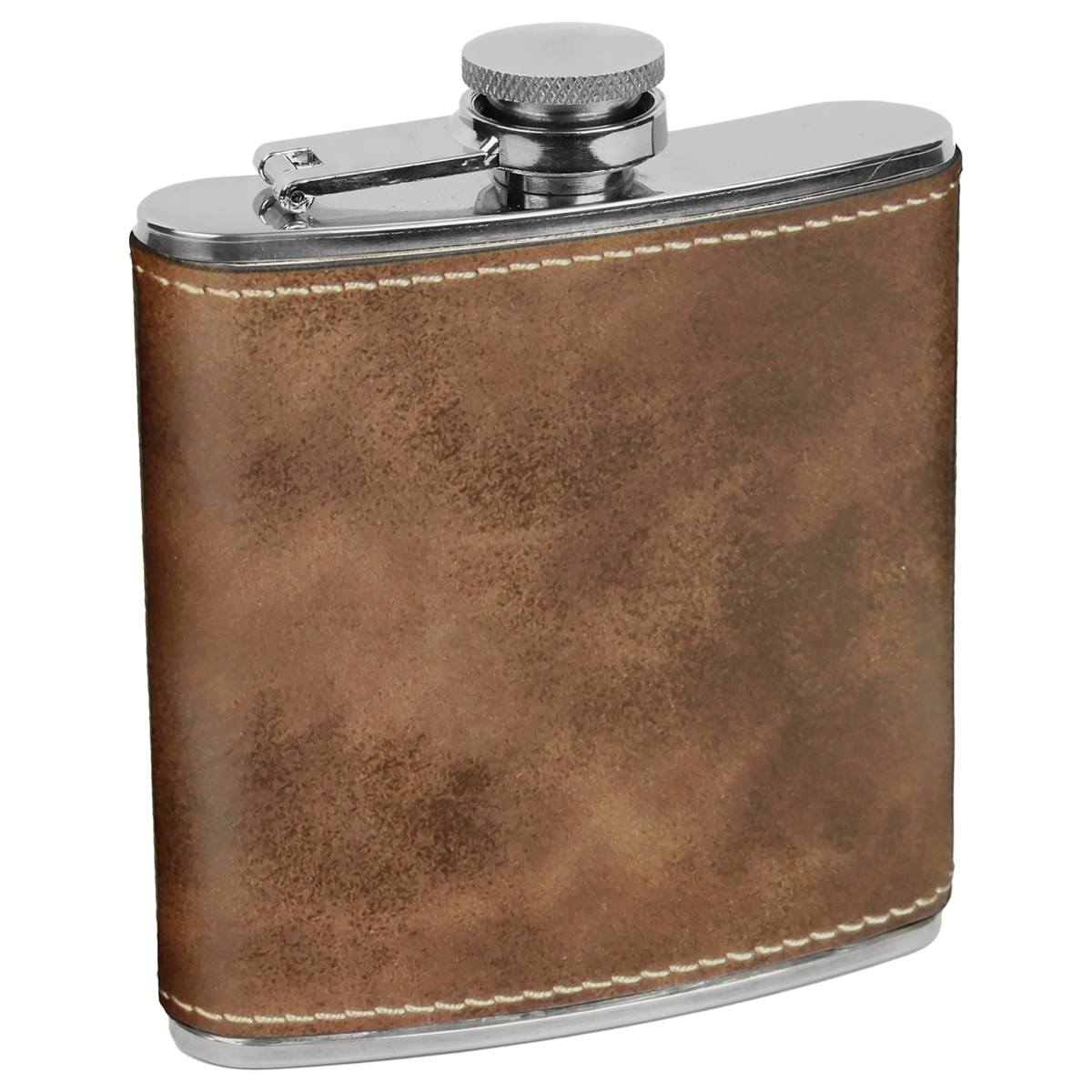 Rustic with Gold Engraving 6 Oz Flask - Laser Engraved Drinkware