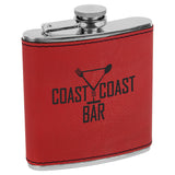 Red with Black Engraving 6 Oz Flask - Laser Engraved Drinkware