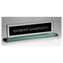 Glass Desk Nameplate - Mirror Border with Engraving Area - Laser Engraved Drinkware