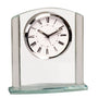 Arch Glass Clock with Second Hand Timing and Alarm - Laser Engraved Premium Glass Award