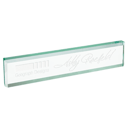 Jade 10" Glass Desk Wedge - Laser Engraved Drinkware
