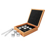 Stainless Steel Whiskey Stone Set in Bamboo Case - Custom Laser Engraved