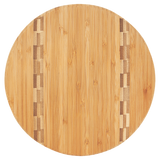 Round Cutting Board with Butcher Block Inlay - Laser Engraved Kitchen