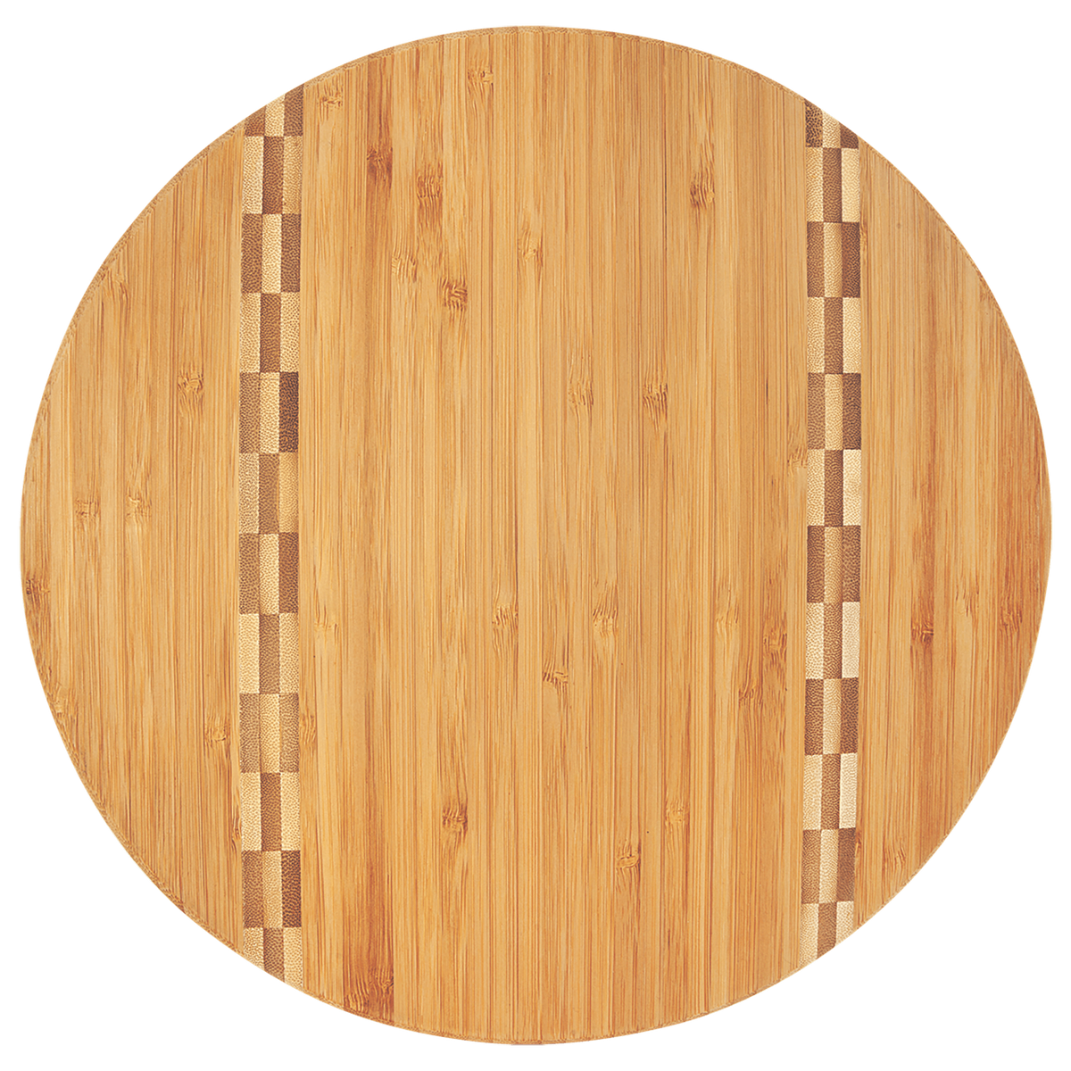 Round Cutting Board with Butcher Block Inlay - Laser Engraved Kitchen