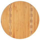 Round Cutting Board with Butcher Block Inlay - Laser Engraved Kitchen