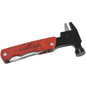 Hammer Multi-Tool with Wood Handle/Pouch - Laser Engraved Gift