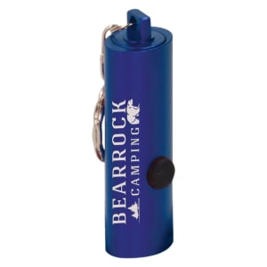 Blue 3-LED Laserable Flashlight with Keychain - Laser Engraved Gift