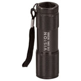Black 9-LED Laserable Flashlight with Strap - Laser Engraved Gift