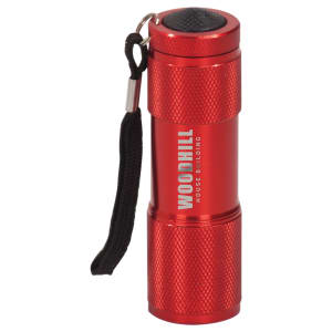 Red 9-LED Laserable Flashlight with Strap - Laser Engraved Gift