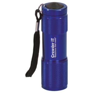Blue 9-LED Laserable Flashlight with Strap - Laser Engraved Gift