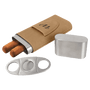 Laserable Leatherette Cigar Case with Cutter - Laser Engraved Leatherette