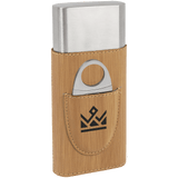 Laserable Leatherette Cigar Case with Cutter - Laser Engraved Leatherette