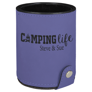 Purple with Black Engraving Dice Cup with 5 Dice - Laser Engraved Leatherette