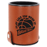 Basketball with Black Engraving Dice Cup with 5 Dice - Laser Engraved Leatherette
