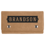 Light Brown with Black Engraving Card & Dice Set - Laser Engraved Leatherette