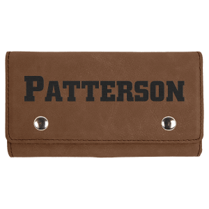 Dark Brown with Black Engraving Card & Dice Set - Laser Engraved Leatherette