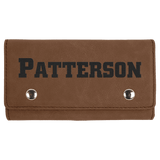 Dark Brown with Black Engraving Card & Dice Set - Laser Engraved Leatherette