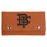 Rawhide with Black Engraving Card & Dice Set - Laser Engraved Leatherette