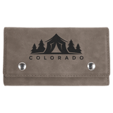 Gray with Black Engraving Card & Dice Set - Laser Engraved Leatherette