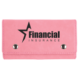 Pink with Black Engraving Card & Dice Set - Laser Engraved Leatherette