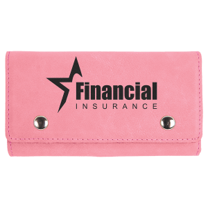 Pink with Black Engraving Card & Dice Set - Laser Engraved Leatherette