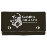 Black with Silver Engraving Card & Dice Set - Laser Engraved Leatherette