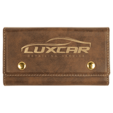 Rustic with Gold Engraving Card & Dice Set - Laser Engraved Leatherette