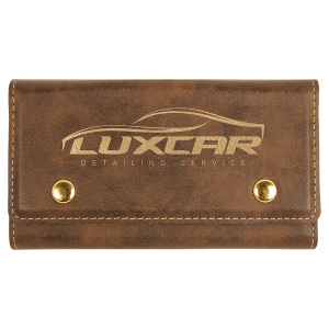 Rustic with Gold Engraving Card & Dice Set - Laser Engraved Leatherette
