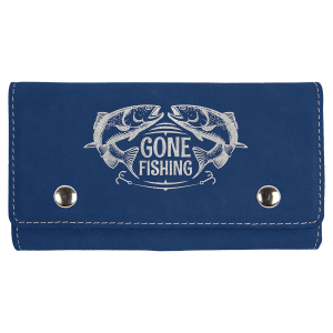 Blue with Silver Engraving Card & Dice Set - Laser Engraved Leatherette