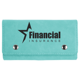 Teal with Black Engraving Card & Dice Set - Laser Engraved Leatherette