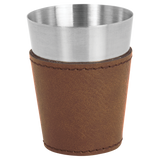 Dark Brown with Black Engraving 2 oz Shot Glass - Laser Engraved Premium Glass Award