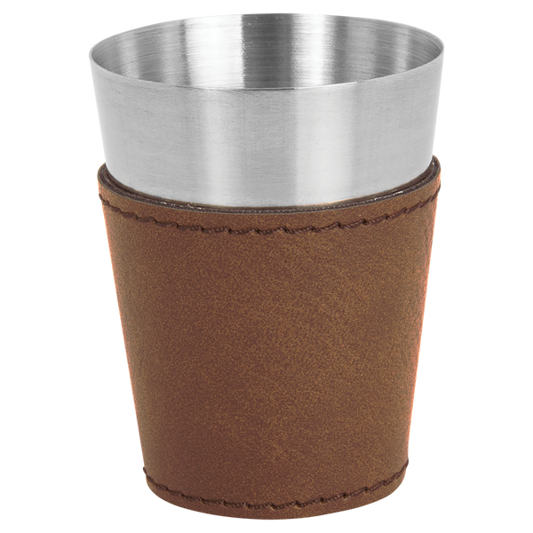 Dark Brown with Black Engraving 2 oz Shot Glass - Laser Engraved Premium Glass Award