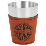 Rawhide with Black Engraving 2 oz Shot Glass - Laser Engraved Premium Glass Award