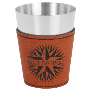 Rawhide with Black Engraving 2 oz Shot Glass - Laser Engraved Premium Glass Award
