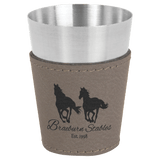 Gray with Black Engraving 2 oz Shot Glass - Laser Engraved Premium Glass Award