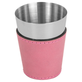 Pink with Black Engraving 2 oz Shot Glass - Laser Engraved Premium Glass Award