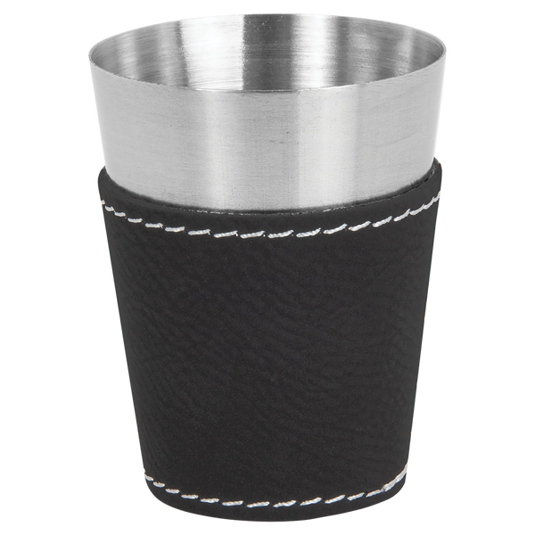 Black with Silver Engraving 2 oz Shot Glass - Laser Engraved Premium Glass Award