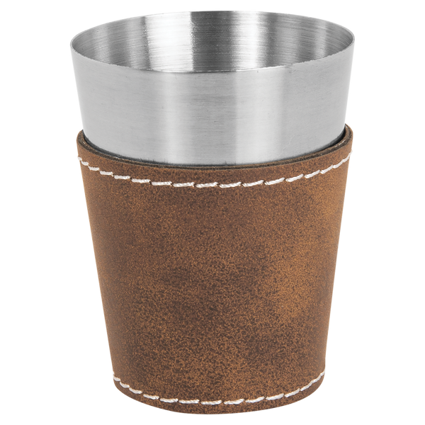 Rustic with Silver Engraving 2 oz Shot Glass - Laser Engraved Premium Glass Award