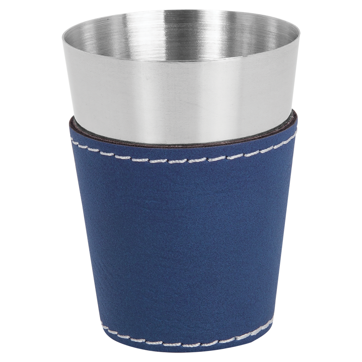 Blue with Silver Engraving 2 oz Shot Glass - Laser Engraved Premium Glass Award