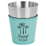 Teal with Black Engraving 2 oz Shot Glass - Laser Engraved Premium Glass Award