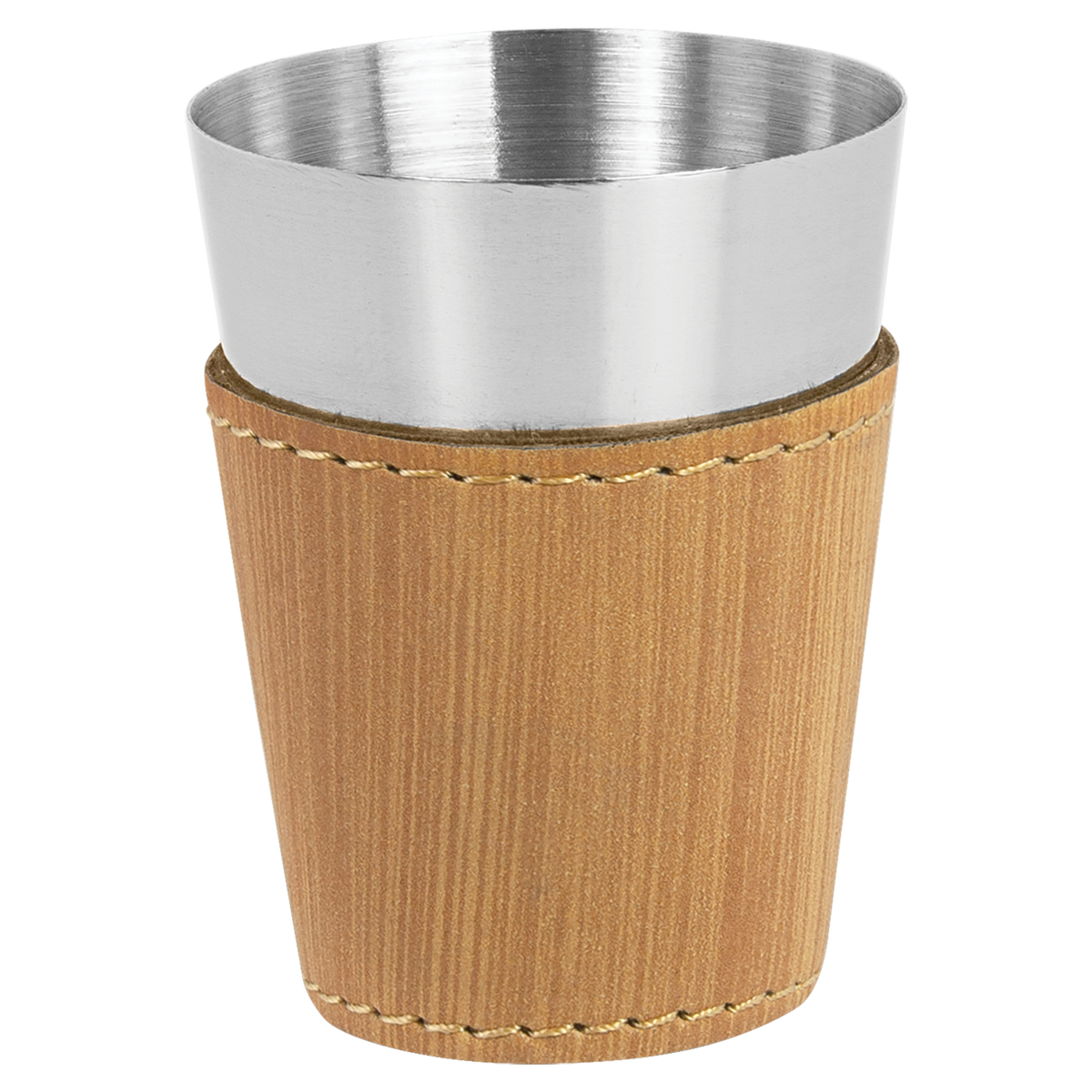 Bamboo with Black Engraving 2 oz Shot Glass - Laser Engraved Premium Glass Award