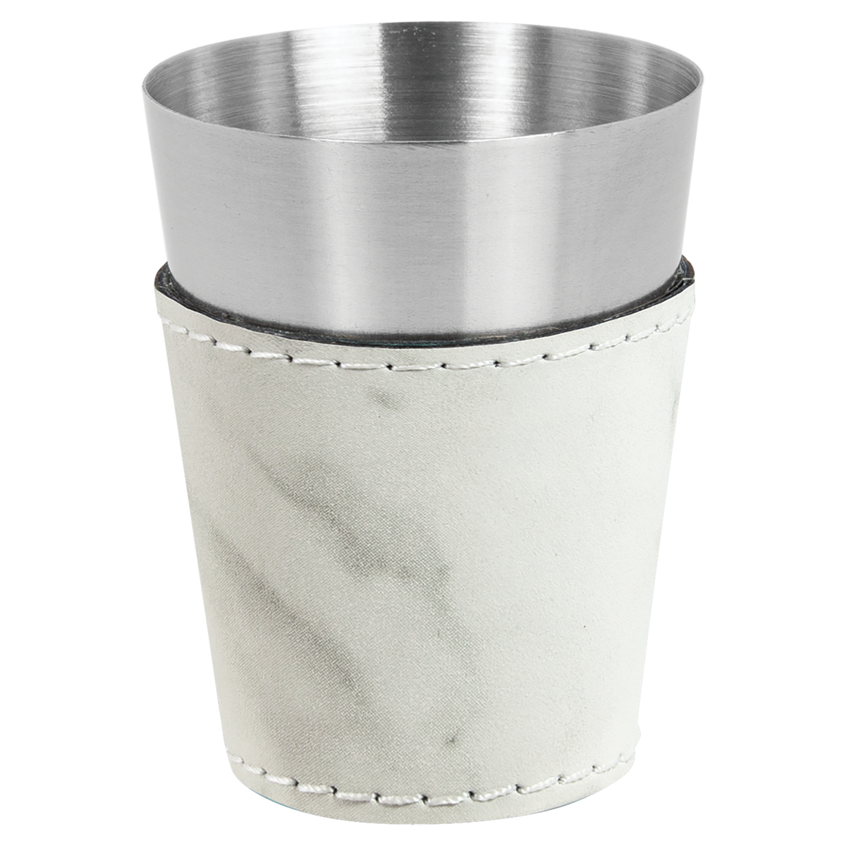 White-Marble 2 oz Shot Glass - Laser Engraved Premium Glass Award