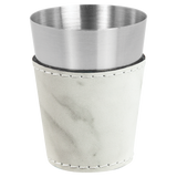 White-Marble 2 oz Shot Glass - Laser Engraved Premium Glass Award