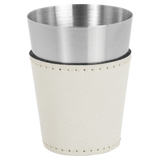 White with Black Engraving 2 oz Shot Glass - Laser Engraved Premium Glass Award