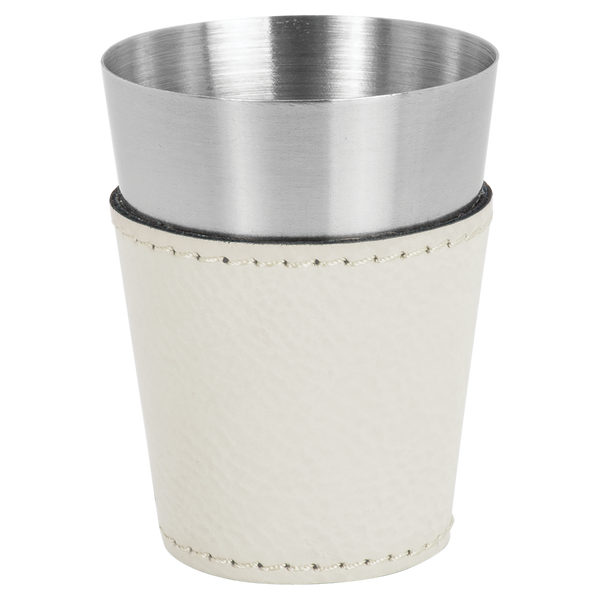 White with Black Engraving 2 oz Shot Glass - Laser Engraved Premium Glass Award