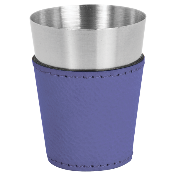 Purple with Black Engraving 2 oz Shot Glass - Laser Engraved Premium Glass Award
