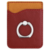 Rose with Black Engraving Phone Wallet with Ring - Laser Engraved Leatherette